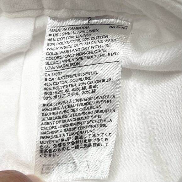 Banana Republic White Lined Linen Shorts Size 2 - Picture 4 of 7